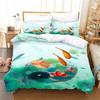 Goldfish Duvet Cover King/Queen Size Golden Red 3D Animal Bedding Set for Kid Teen Adult,Fish Themed Quilt Cover with Pillowcase