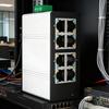Industrial Mini 8 Port Gigabit Ethernet Switches Aluminum Shell Din Rail Mount PoE Switches For Tight Space