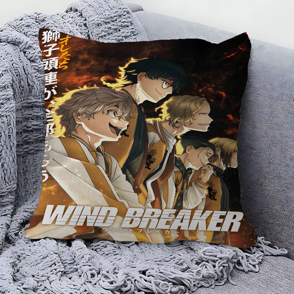 Чехол на подушку с аниме-принтом WIND BREAKER для спальни и гостиной, декоративный чехол на диванную подушку