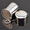 Stainless Steel Folding Cup With Keychain Camping Folding Cups Traveling Outdoor Collapsible Cup With Lid Portable Drinkware