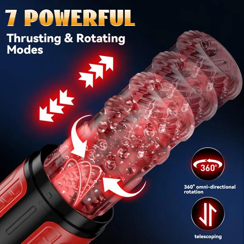 Thrusting Rotation Male Masturbator Automatic Masturbator Cup Tongue Licking Telescopic Blowjob Machine for Men Adult Sex Toys