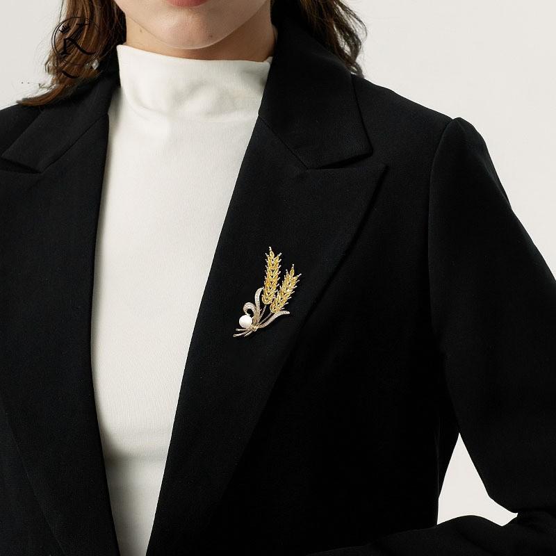 Золотая брошь в виде пшеницы, женская нежная брошь в виде пшеницы со стразами, профессиональная брошь в виде пшеницы, аксессуары для костюмов, оптовая продажа