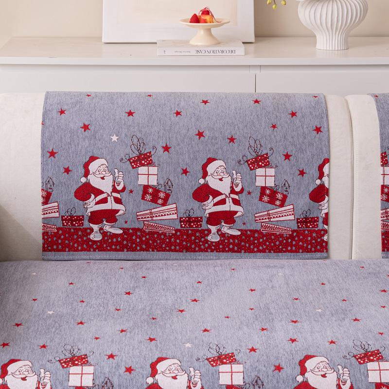 Ткань чехла на диван в рождественском стиле, противоскользящая, красная, праздничная, подходит для всех сезонов, машинная стирка, не деформируется