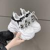 10CM Women Chunky Sneakers High Top Bling Leather Shoes Platform Casual Shoes Woman Outdoor Sports Sneakers
