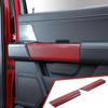 Interior Upgrade Accessories Rear Door Inner Handle Panel Trim Cover Sticker Protector for Ford F150 Raptor 2021 2022 2023 2024 2025 Red Carbon Fiber
