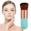 Круглая кисть для тональной основы с плоской вершиной, контурная кисть для румян, с синей ручкой, коричневая кисть для макияжа