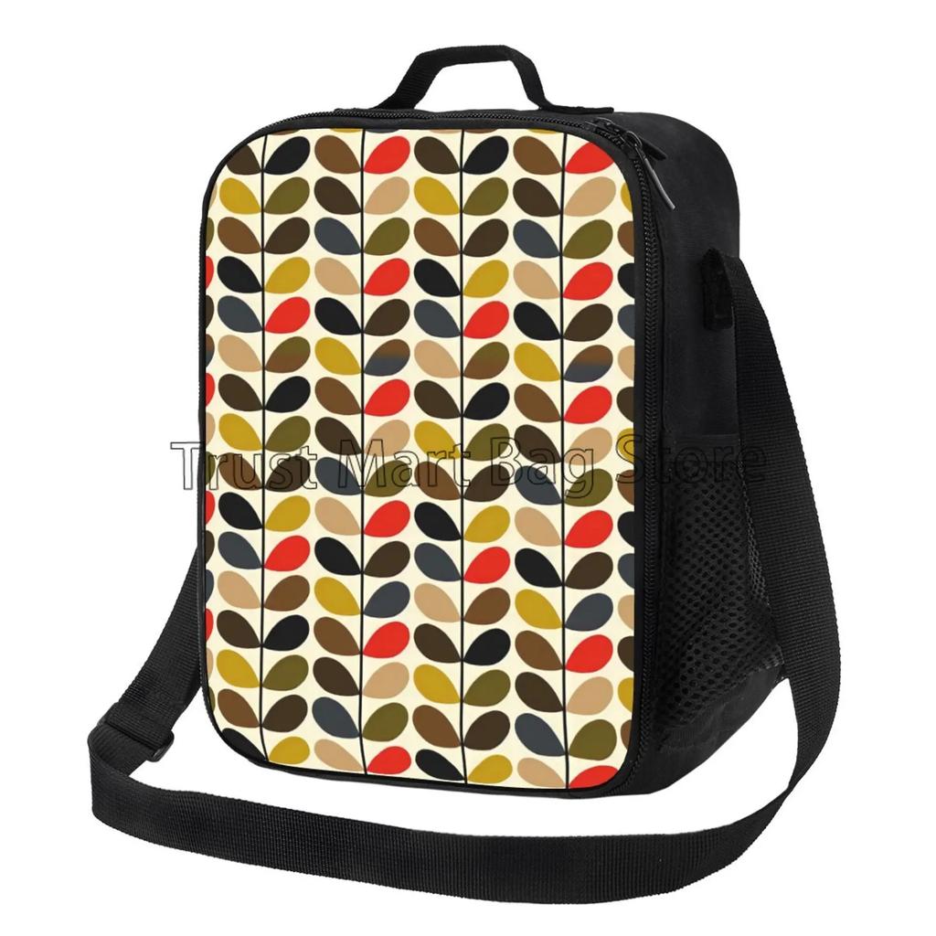Orla Kiely красочный листовой узор портативная сумка для ланча многоразовая термосумка Bento с регулируемым ремешком для работы пикника путешествия