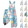 Женский летний комбинезон с пасхальным принтом в винтажном стиле (нерегулируемый ремень)