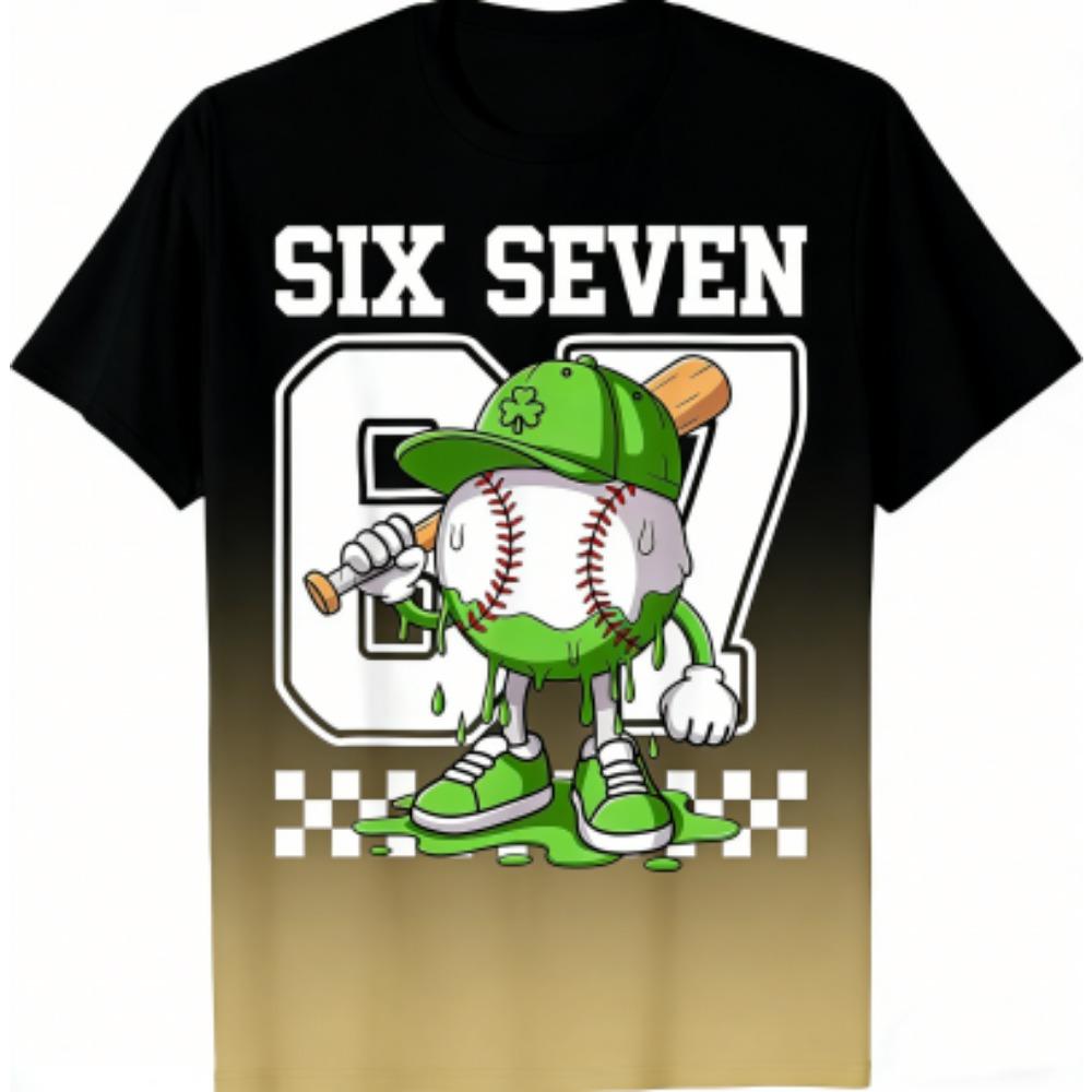 Fashion Kids T-Shirt Fun 67 Six Seven Print Boy and Girl Tees Top Summer Short Sleeve O Neck Casual Outdoor Kids Clothing