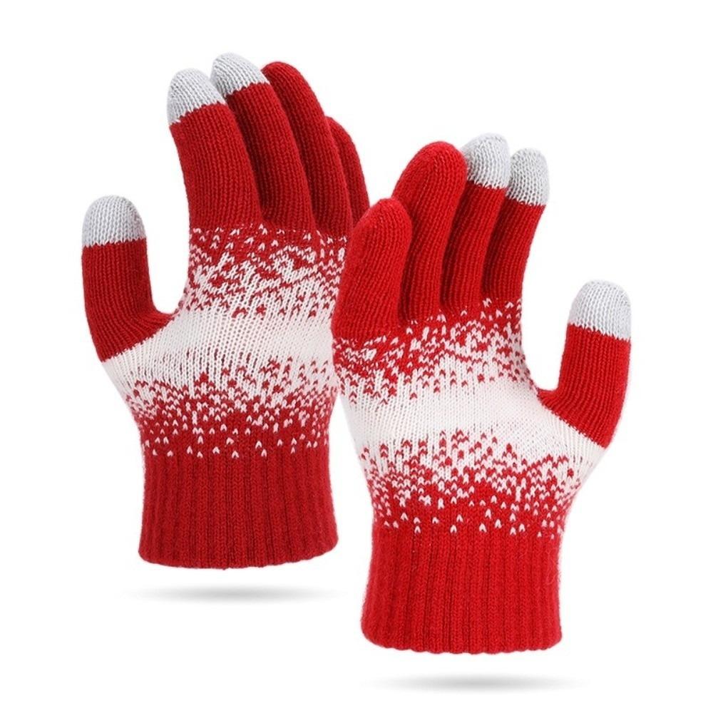 Knitted Warm Gloves Touchable Screen Skiing Gloves Touch Screen Gloves  for Outdoor Cycling Skiing