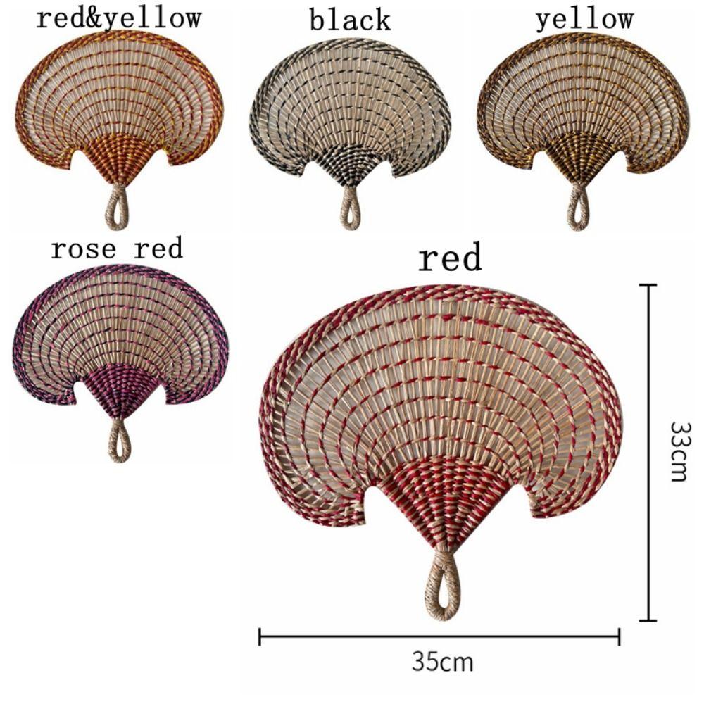 Natural Handheld Fan Hand-Woven Wall-mounted Fan Home Decor Cattail Fan  Home