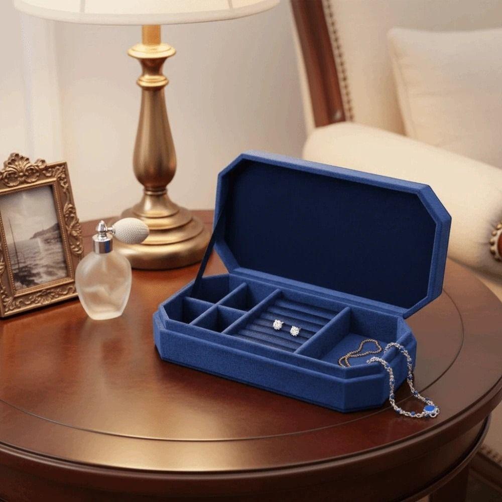 Rings Necklace Velvet Jewelry Holder Large Capacity Square Jewelry Box Jewelry Storage Case Gift