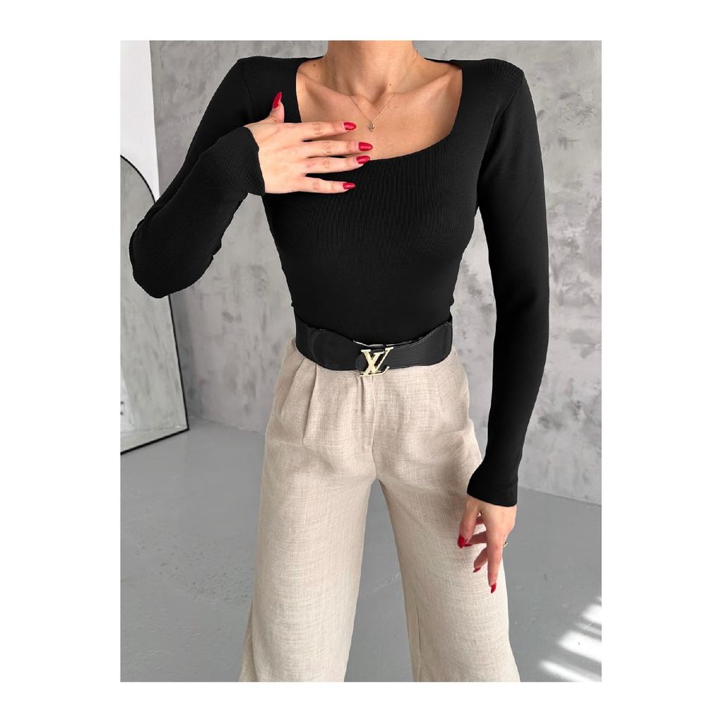 Женский трикотаж с квадратным воротником, сезонный свитер