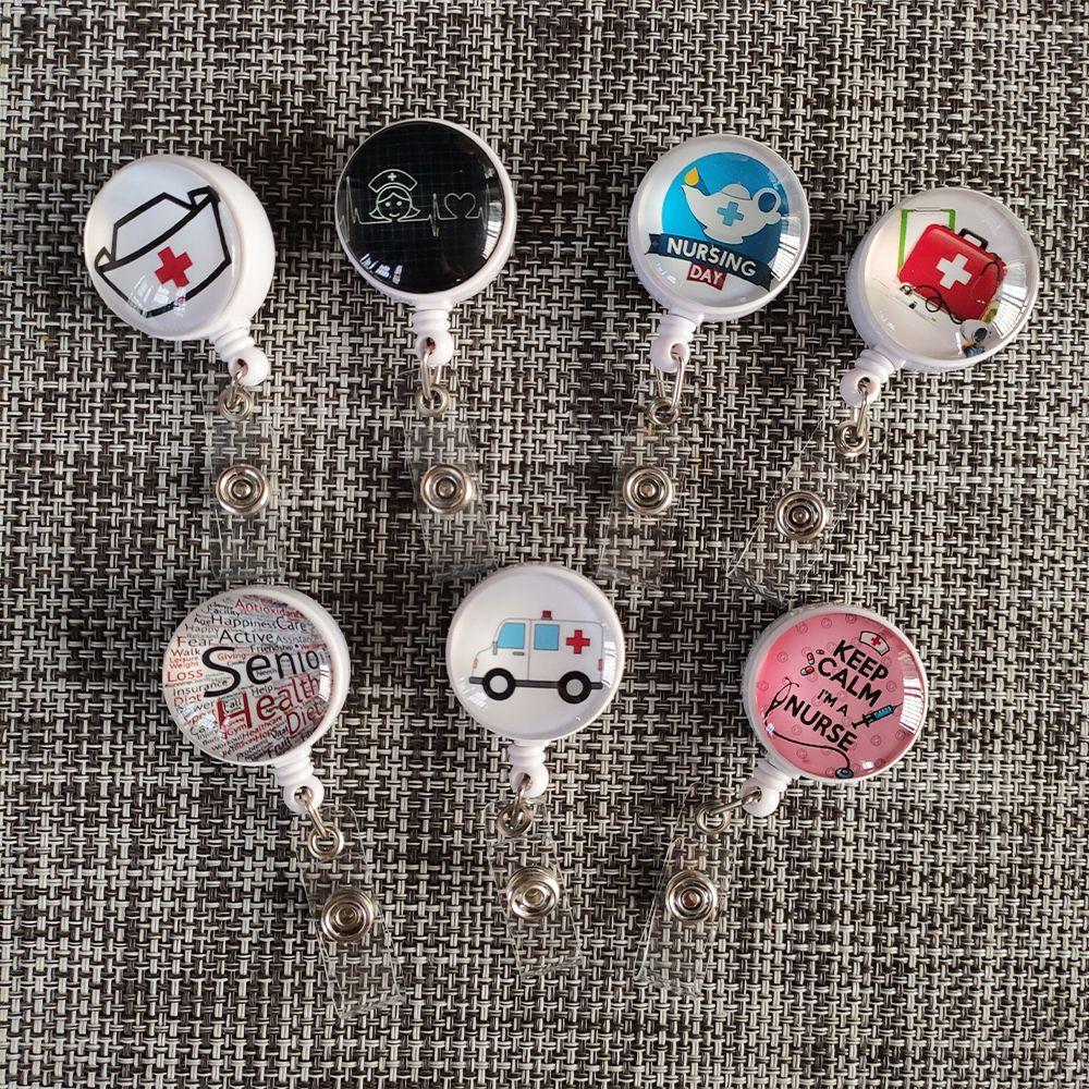 9 стилей рабочий бейдж с выдвижным держателем для медсестры, милый бейдж для медсестры с поворотным зажимом