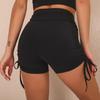 Women New Nude Sports Drawstring Tight Shorts High Waist Elastic Hip Lifting Fast Drying Yoga Pants