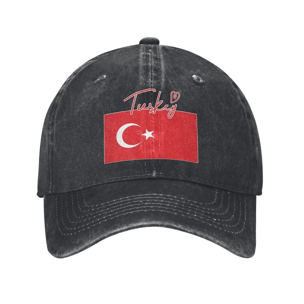 Turkish Flag Turkey Proud  Baseball Cap Vintage Distressed Washed  Sun Cap Unisex Style Outdoor Activities Gift Hats Cap
