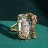 Vintage Rich Square Glass Earrings Jewelry Set Rings Transparent Winding Retro Accessories Woman Luxury Quality 2026 New