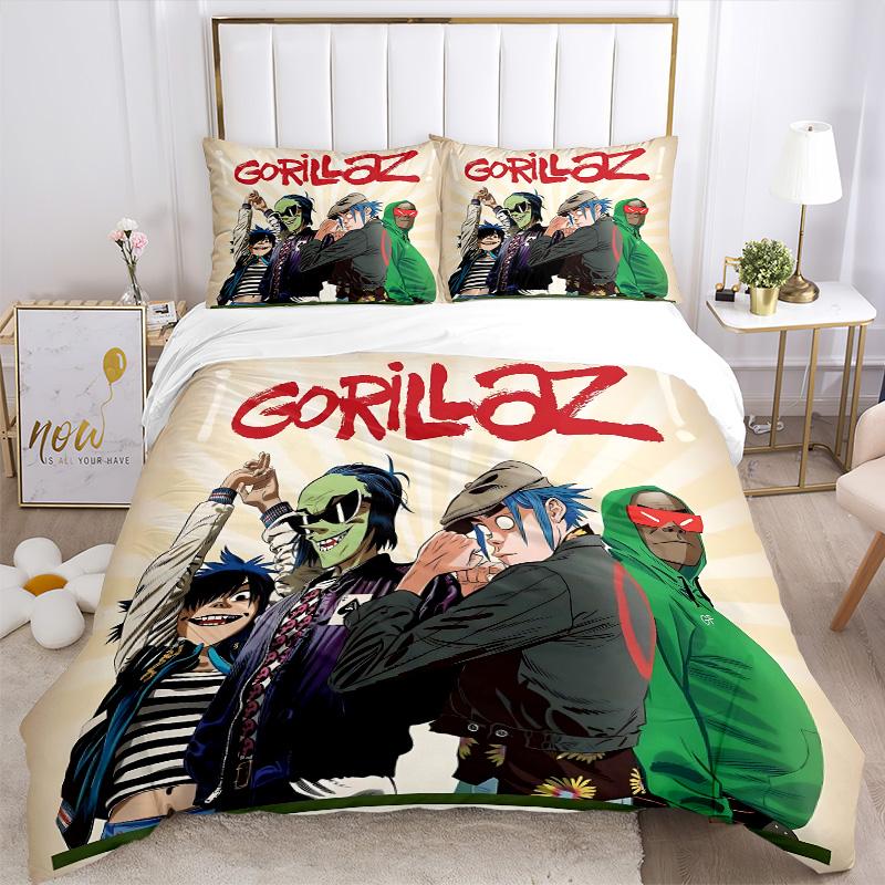 Gorillaz Digital Artistry Print 3Pcs Bedding Setduvet Cover With 2 Bedropillowcase Home Birthday Gift