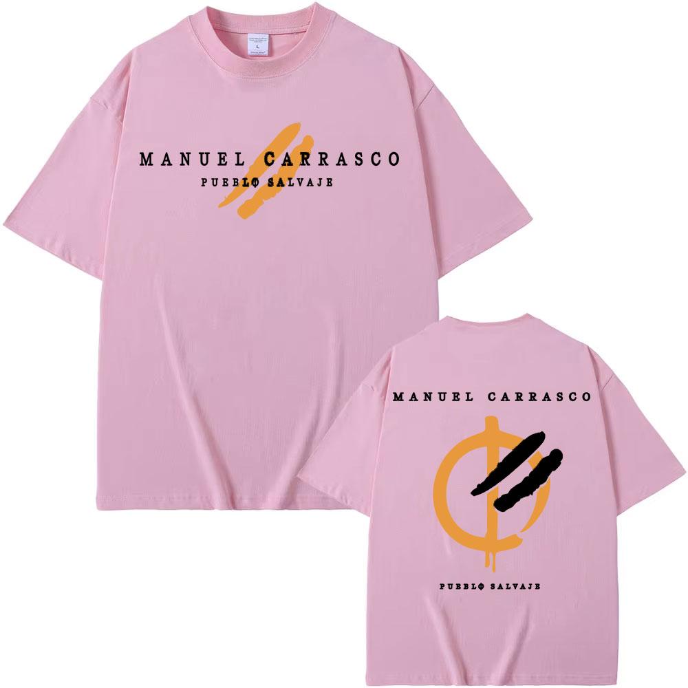 Rapper Manuel Carrasco Pueblo Salvaje Printed T Shirt Men's Clothing Fashion Hip Hop Street T-shirts Cotton Casual Loose T-shirt