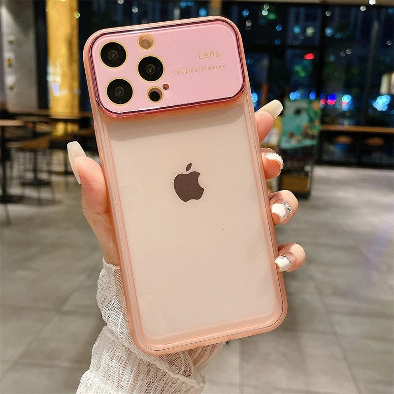 Роскошный чехол для телефона из ТПУ с большим окном и линзами для iPhone 14 13 12 11 Pro Max, универсальный защитный чехол от падения