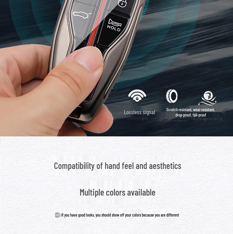 Metal Key Case for Hongqi HS5/HS7/H9 – Unisex Car Key Holder with Shell and Buckle