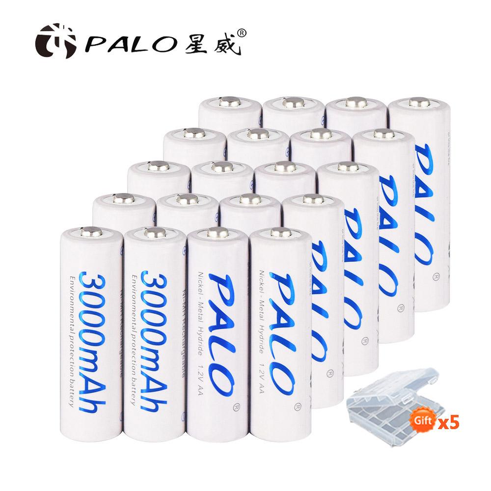 PALO 1,2 В AA аккумуляторная батарея 3000 мАч Ni-MH 100% оригинальная батарея большой емкости типа AA перезаряжаемая для игрушек для фотоаппаратов KTV