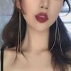 Wave Shaped Long Tassel Earrings Metal Jewelry Gift Fashion Chain Earring  Women