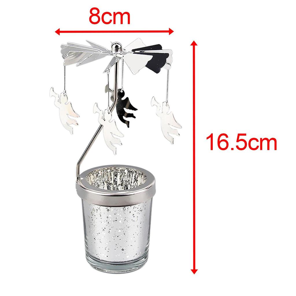 Spinning Tea Light Candle Holder Rotating Candlestick for Festive Wedding