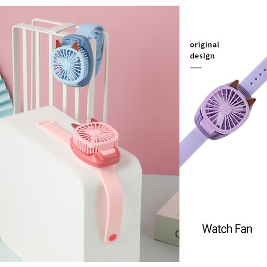 Ceative Электрические Съемные Наручные Часы Вентилятор Бесшумный Ремешок Мощный