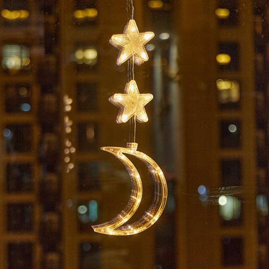 Christmas Garland Light Suction Cup Hook Light Up Love Heart Elk Bell Snowman Santa Moon Star Shape Warm Xmas Holiday Decoration Window Lamp Pendant