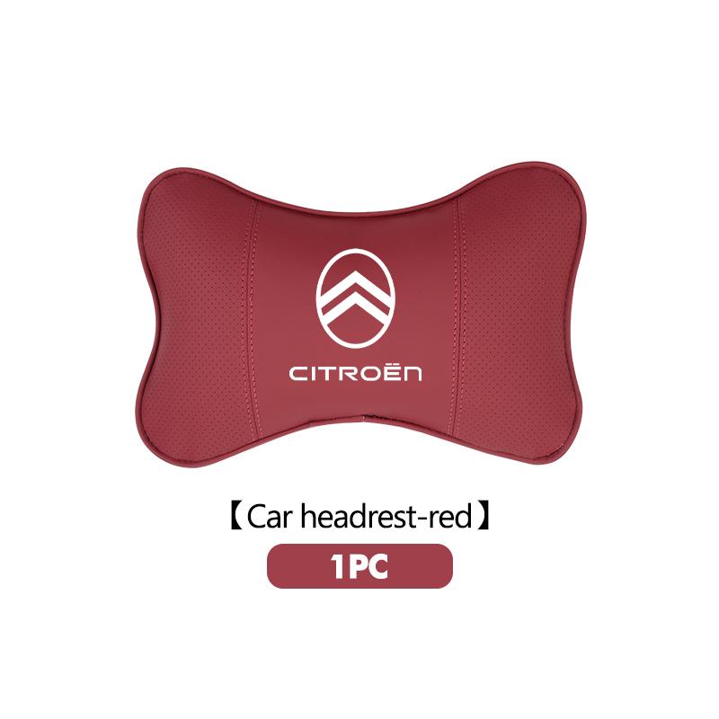 EMHV7 Leather Car Headrest Neck Pillow Seat Waist Cushion Lumbar Support For Citroen C4 C3 C5 C1 C2 C6 VTS C4L DS3 DS4 DS5 Grand