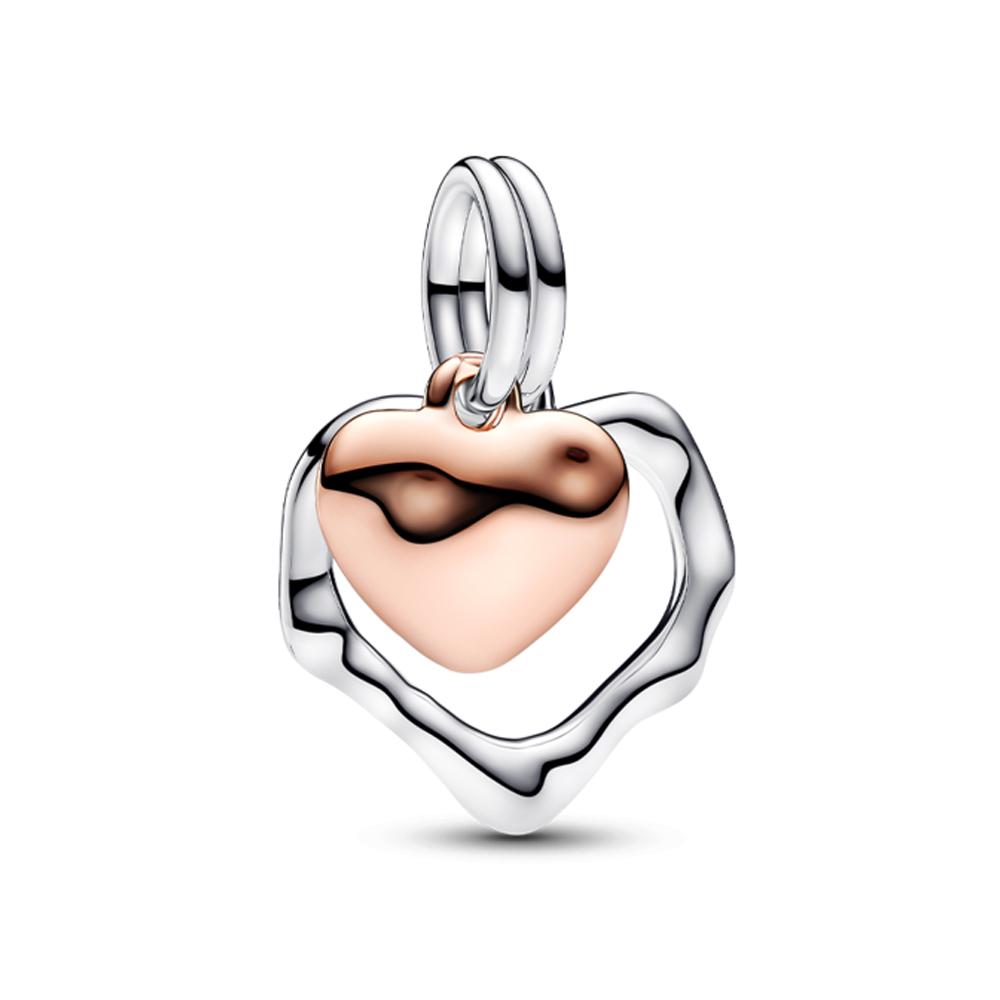 Классическое золотое проволочное сердце и сверкающий циркон из стерлингового серебра 925 пробы, подвеска-шарм "Ангел" для DIY-женского браслета, аксессуары для кулона