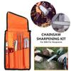 10 Pcs Chainsaw Sharpening Kit Hardwood Handle Round/Flat File Guide Bar Sharpener Tools Chain Sharpening Saw Files Kit