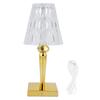 LED Crystal Table Lamp Dimable Desk Lamp USB Charging for Bedroom Decor Warm White Light