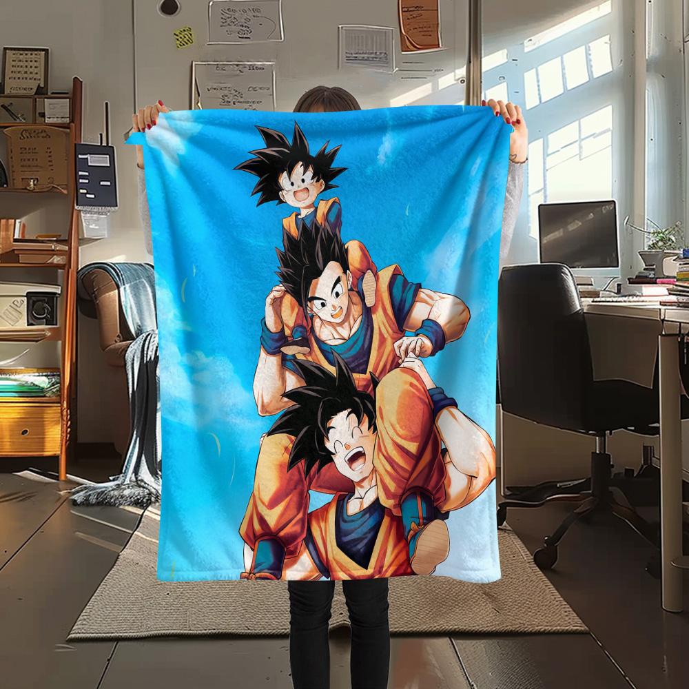 Dragon Ball Print Flannel Blanket, High quality Comfortable for All Seasons, Home Decor, Warmth and Comfort