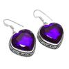 Amethyst Gemstone Handmade 925 Sterling Silver Jewelry Earring 1.69" D3v30