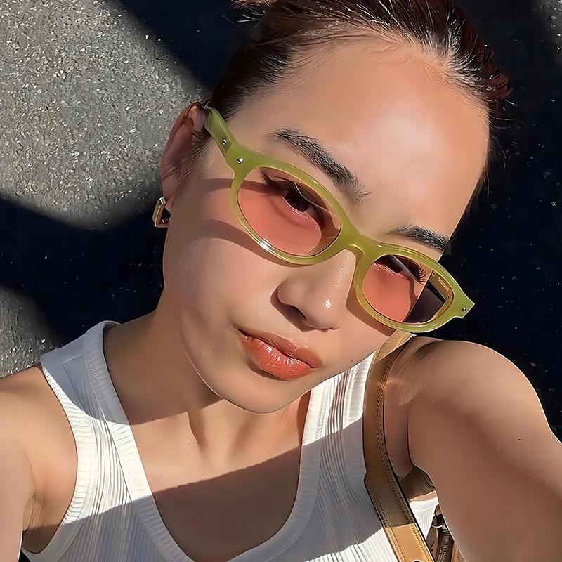 Modern Hiphop Inspired Elliptical Sunglasses With Polarizedfree Lenses For Urban Styles