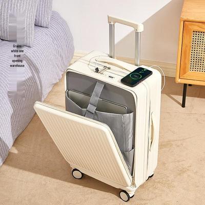 Умный чемодан с передним открытием, держателем для стакана и USB