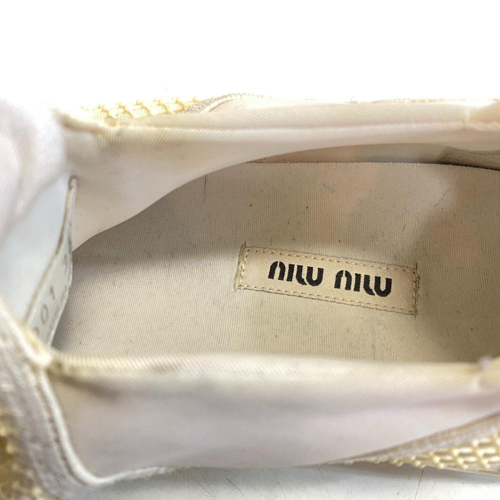 MIUMIU Сетка Bijoux резина Слипоны Слоновая кость резина Женские Б/у