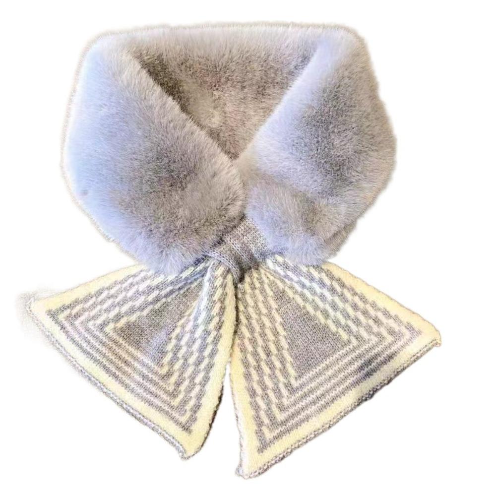 Long Thicken Neck Scarf Keep Warm Fluffy Knitting Neck Shawlrf Knitting Cross Scarf Autumn/Winter