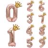 Rose Golden Balloont Crown Balloons 0-9 Numbers Kids Birthday Wedding Party Decoration Balloons Baby Shower Supplies Toy Balls
