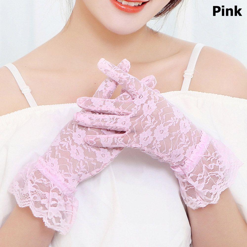 Women Full Finger Gloves Sunscreen Bride Gloves Lace Gloves Party Dressy Gloves Driving Mittens