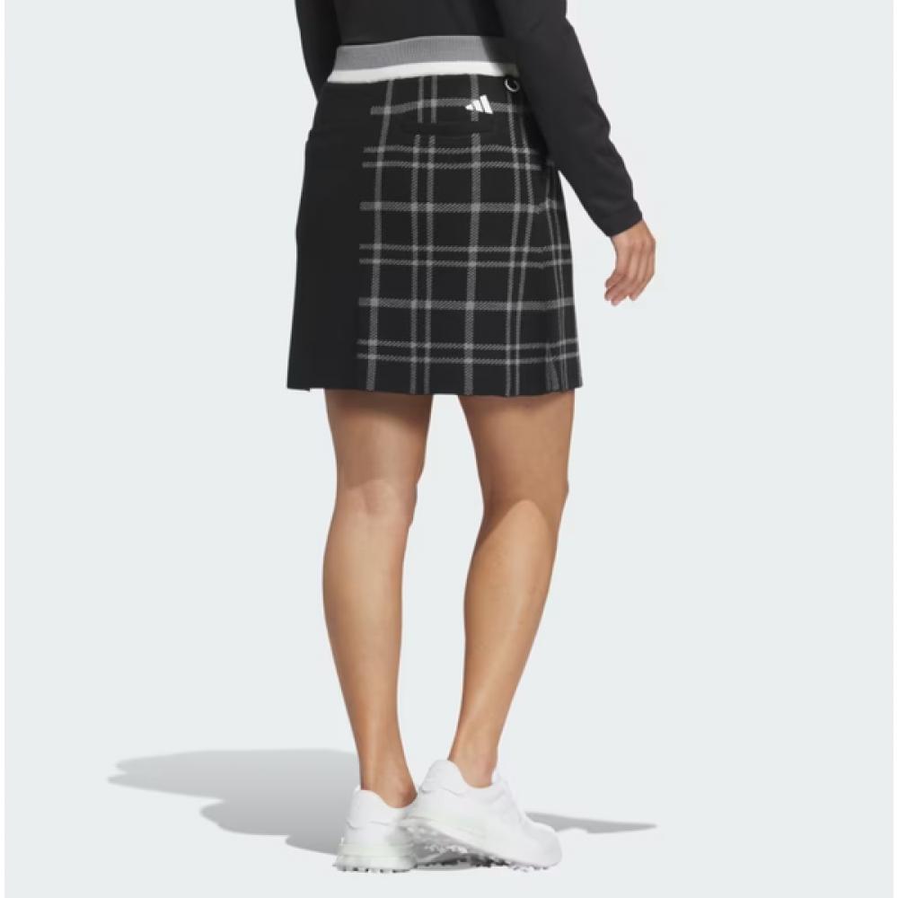 Adidas Golf 24fw Women S SeaSonal Skirt Fulley faShion 3S Checked Skirt iS4757 Black