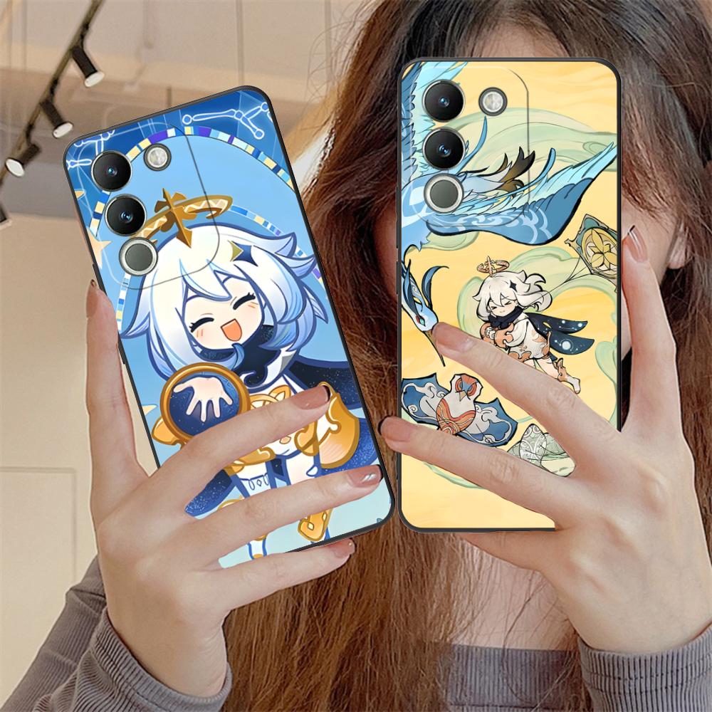 Игровой чехол GI Paimon Матовый ТПУ для мобильного телефона VIVO V60 V50 V40 V30 V29 V27 V25 V23 Pro Lite 5G Цветная печать