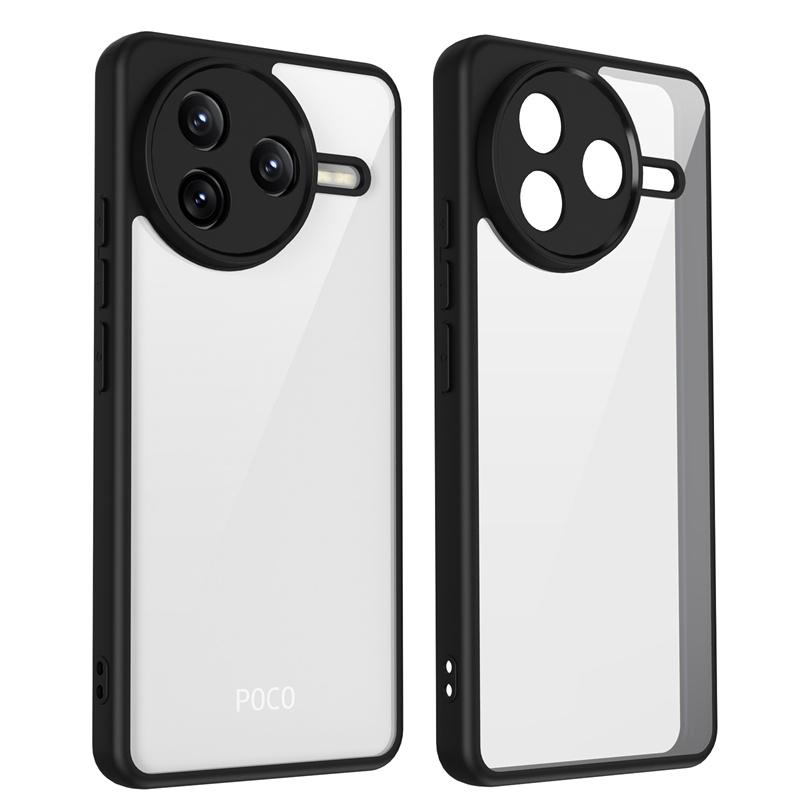 Чехол для Xiaomi Poco F7 Pro Прозрачный Противоударный Жесткий ПК Задняя Крышка для Poco F7 Ultra PocoF7 Pro F7Pro Мягкая Рамка Защитный Чехол