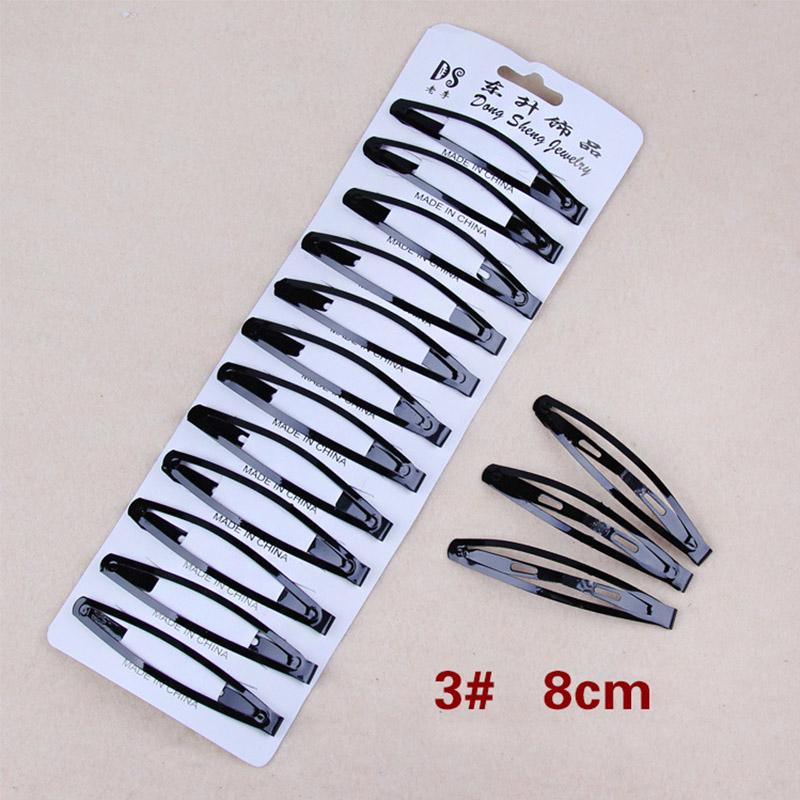 Hairpins 12PC/Pack Hair Clip Solid Simple Bride Women BB Clip Barrette Black Alloy Hairpin Unique
