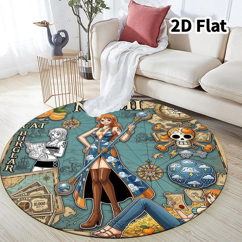 One Piece Round Area Rug Carpet Rug For Living Room Bedroom Sofa Playroom Decor Nonslip Floor Mat