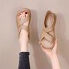 Корейская версия легких сандалий на толстой подошве с одним ремешком, универсальная пляжная обувь на небольшой платформе, лето 2025, новые сандалии для мамы