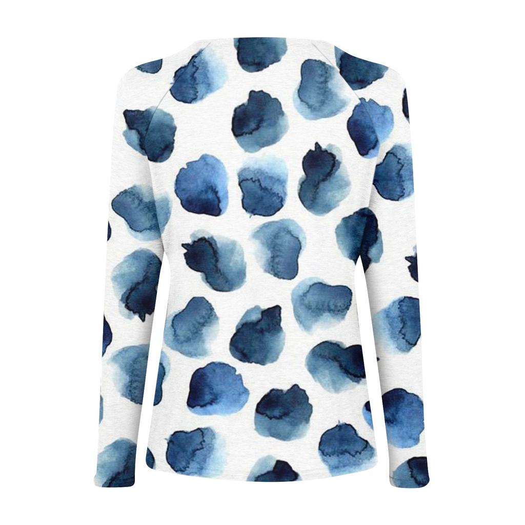 Женская рубашка, блузка, повседневные свободные рубашки, футболки с длинными рукавами и застежкой-молнией с v-образным вырезом и принтом, футболки, пуловеры, топы