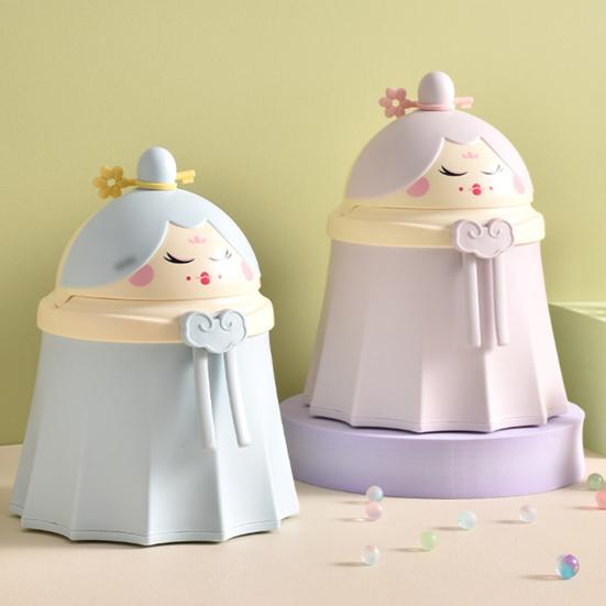 Мусорное ведро в форме принцессы для офиса, ванной комнаты, автомобиля, отеля, маленькое мусорное ведро для стола, компактный настольный мусорный бак